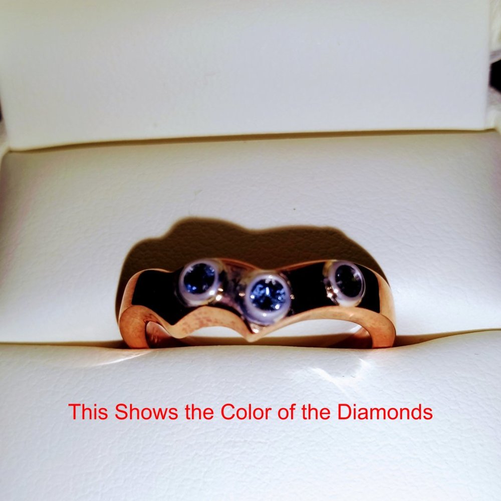 ONE OF A KIND, SPECIAL DESIGN WOMEN'S RING IN ROSE GOLD WITH BLUE DIAMONDS